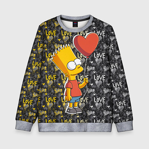 Детский свитшот Барт с шариком / 3D-Меланж – фото 1