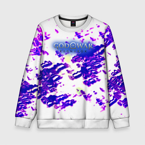 Детский свитшот God of war ragnarok abstraction / 3D-Белый – фото 1