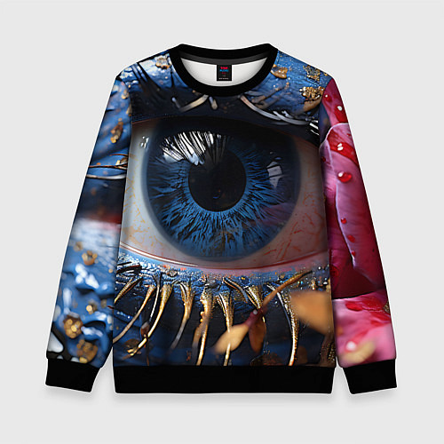 Детский свитшот Глаз с золотом / 3D-Черный – фото 1