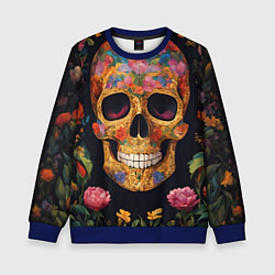 Свитшот детский Bright colors and skull, цвет: 3D-синий