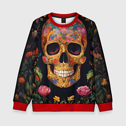 Свитшот детский Bright colors and skull, цвет: 3D-красный