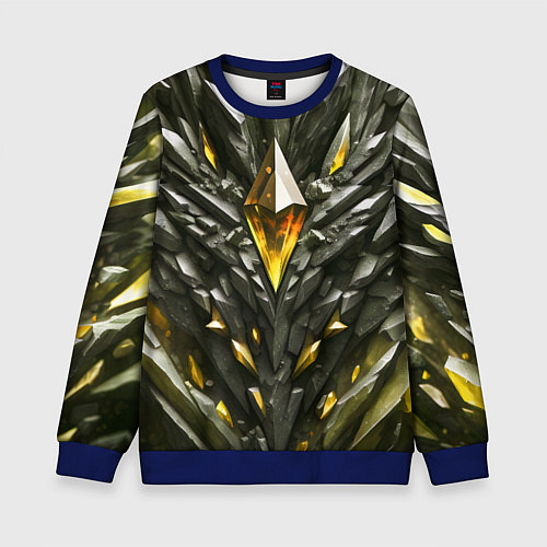 Детский свитшот Камень и золотой кристалл / 3D-Синий – фото 1