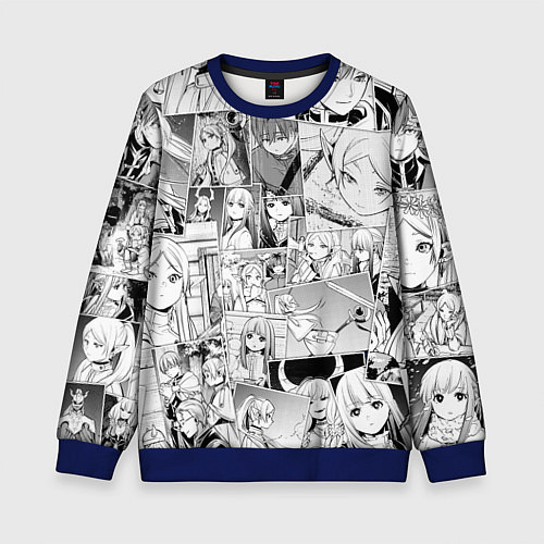 Детский свитшот Провожающая в последний путь Фрирен узор / 3D-Синий – фото 1