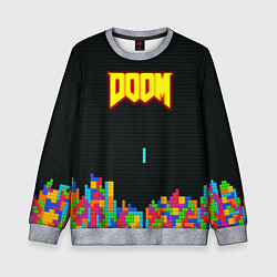 Свитшот детский Doom x tetrix коллабарация, цвет: 3D-меланж