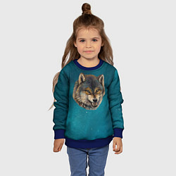 Свитшот детский Оскал волка, цвет: 3D-синий — фото 2