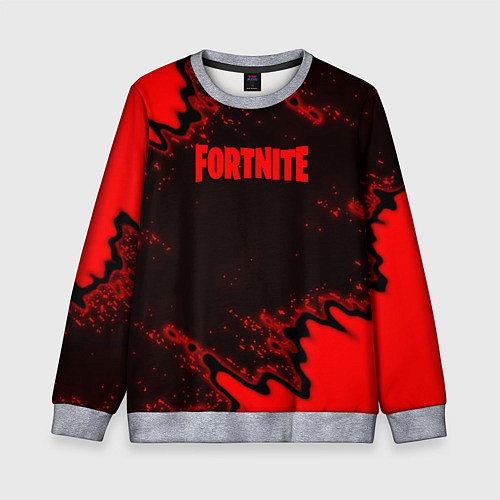 Детский свитшот Fortnite game colors red / 3D-Меланж – фото 1