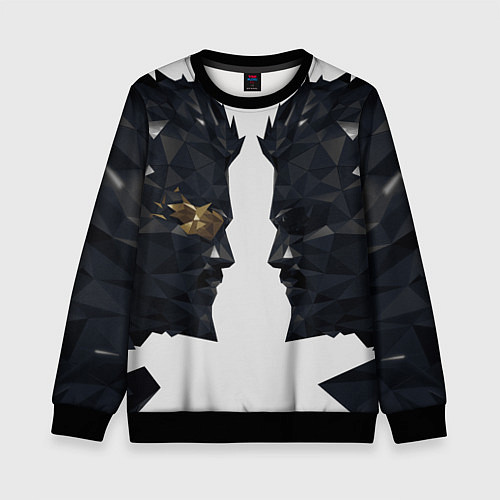 Детский свитшот Адам Дженсен в отражении deus ex / 3D-Черный – фото 1