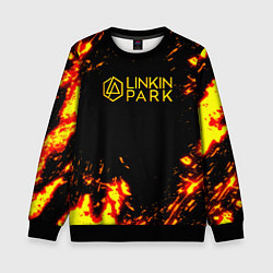 Свитшот детский Linkin park огненный стиль, цвет: 3D-черный
