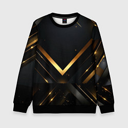 Свитшот детский Gold luxury black abstract, цвет: 3D-черный