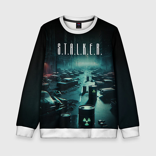 Детский свитшот S T A L K E R - City / 3D-Белый – фото 1