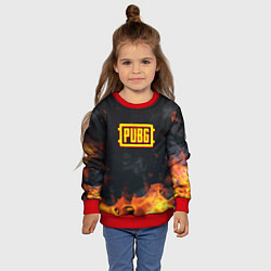Свитшот детский Pubg fire abstraction, цвет: 3D-красный — фото 2