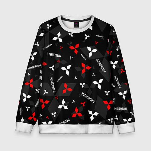 Детский свитшот Mitsubishi - logo pattern / 3D-Белый – фото 1