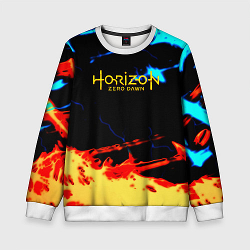 Детский свитшот Horizon zero dawn огонь и лёд / 3D-Белый – фото 1