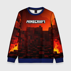 Свитшот детский Minecraft огненные кубы, цвет: 3D-синий