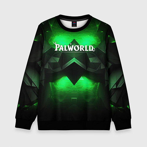 Детский свитшот Palworld logo green dark / 3D-Черный – фото 1