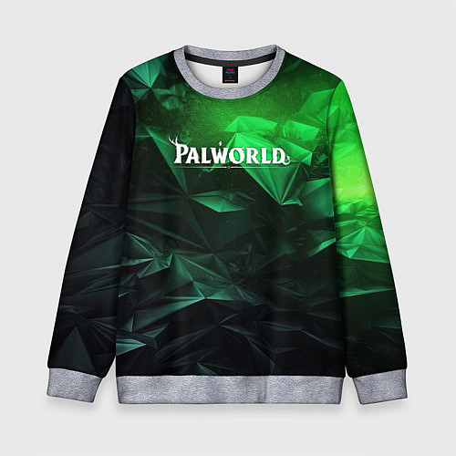 Детский свитшот Palworld logo green abstract / 3D-Меланж – фото 1