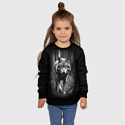 Свитшот детский Матерый Старый Волк, цвет: 3D-черный — фото 2