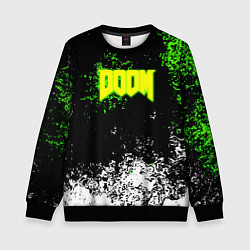 Детский свитшот Doom токсичное лого краски