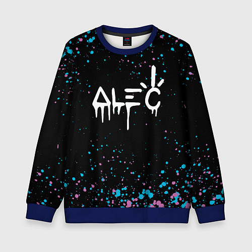 Детский свитшот Alec monopoly graffiti брызги / 3D-Синий – фото 1