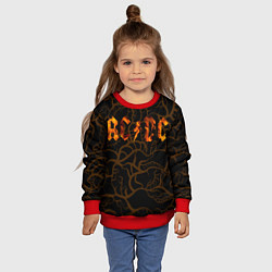 Свитшот детский Acdc back абстракция, цвет: 3D-красный — фото 2
