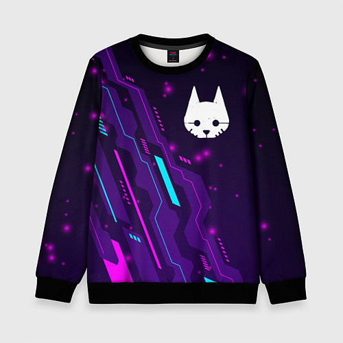 Детский свитшот Stray neon gaming / 3D-Черный – фото 1