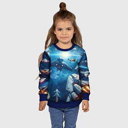 Свитшот детский Mass Effect - space neon, цвет: 3D-синий — фото 2
