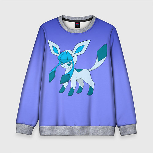 Детский свитшот Glaceon Pokemon / 3D-Меланж – фото 1