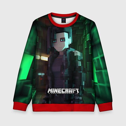 Детский свитшот Minecraft matrix / 3D-Красный – фото 1