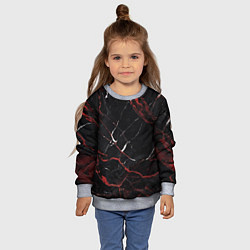 Свитшот детский Черно-красный мрамор, цвет: 3D-меланж — фото 2