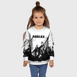 Свитшот детский Roblox flame текстура, цвет: 3D-белый — фото 2