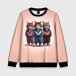 Детский свитшот Три полосатых кота в спортивных костюмах пацана