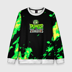 Свитшот детский Plants vs Zombies зелёная текстура, цвет: 3D-белый