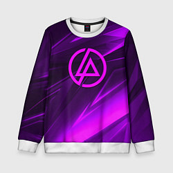 Свитшот детский Linkin park neon stripes logo, цвет: 3D-белый