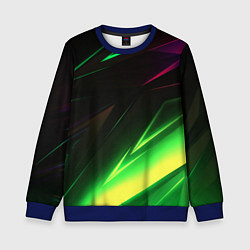 Свитшот детский Geometry stripes кислотный неон, цвет: 3D-синий