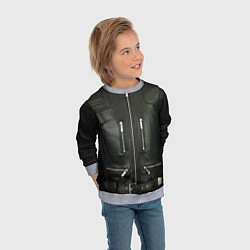 Свитшот детский Terminator first - leather jacket, цвет: 3D-меланж — фото 2