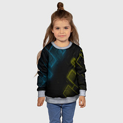 Свитшот детский Нано соты и неон, цвет: 3D-меланж — фото 2