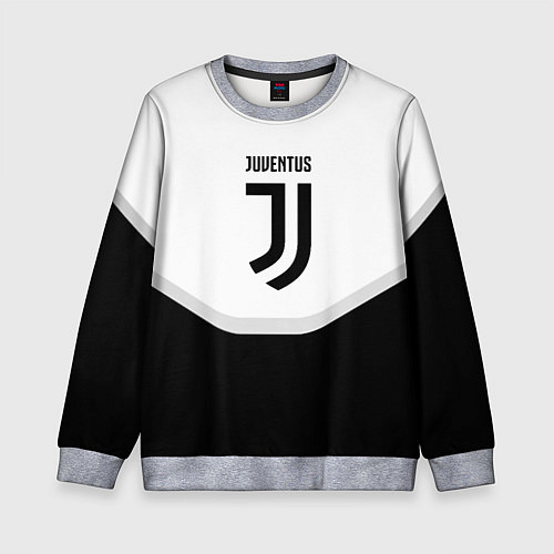 Детский свитшот Juventus black geometry sport / 3D-Меланж – фото 1