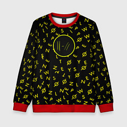 Детский свитшот Twenty one pilots pattern rock yellow