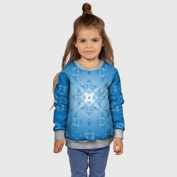 Свитшот детский Векторные узоры на голубом фоне, цвет: 3D-меланж — фото 2