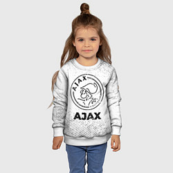 Свитшот детский Ajax с потертостями на светлом фоне, цвет: 3D-белый — фото 2