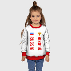 Свитшот детский Россия три полоски на белом фоне, цвет: 3D-красный — фото 2
