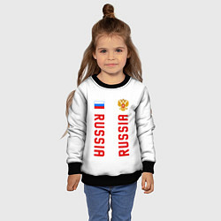 Свитшот детский Россия три полоски на белом фоне, цвет: 3D-черный — фото 2