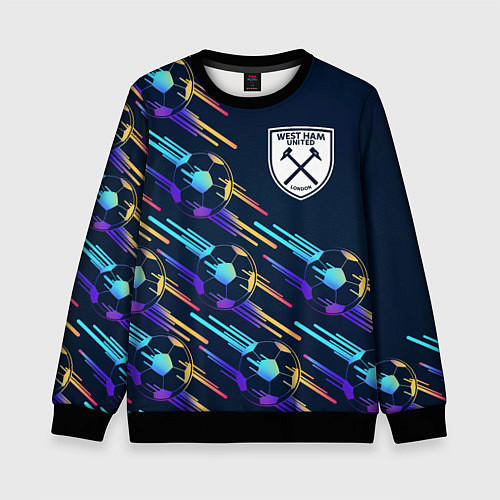 Детский свитшот West Ham градиентные мячи / 3D-Черный – фото 1