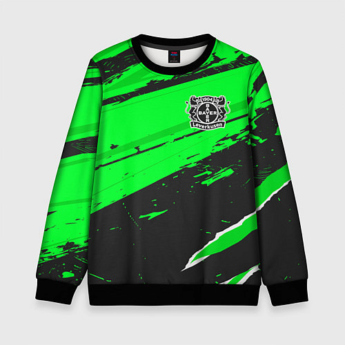 Детский свитшот Bayer 04 sport green / 3D-Черный – фото 1