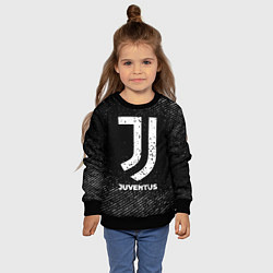 Свитшот детский Juventus с потертостями на темном фоне, цвет: 3D-черный — фото 2