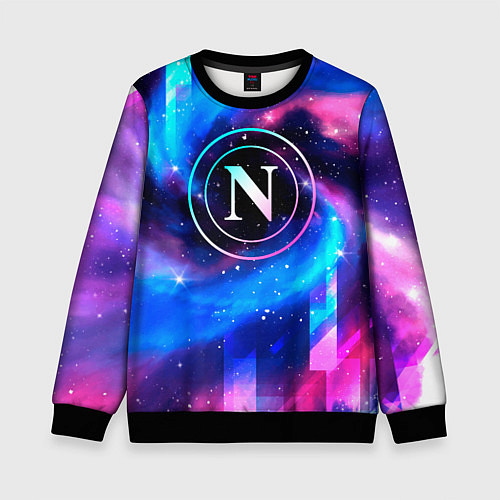 Детский свитшот Napoli неоновый космос / 3D-Черный – фото 1
