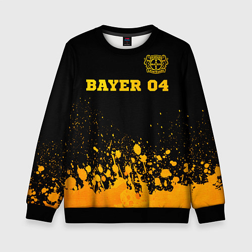 Детский свитшот Bayer 04 - gold gradient посередине / 3D-Черный – фото 1