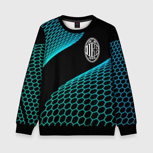 Детский свитшот AC Milan football net / 3D-Черный – фото 1