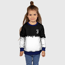 Свитшот детский Juventus белый огонь текстура, цвет: 3D-синий — фото 2