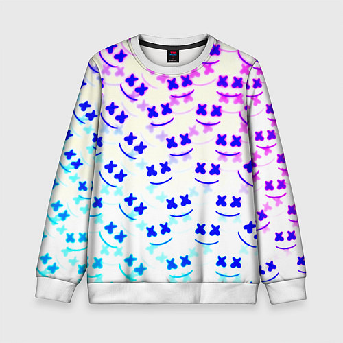 Детский свитшот Marshmello pattern neon / 3D-Белый – фото 1